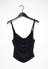 シルキードレープシャーリングスリーブレス / Silky Drape Shirring Sleeveless (2color)