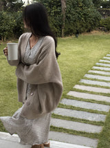 [BELLIDE MADE] Granma loose fit knit cardigan