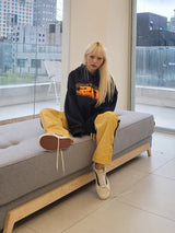 VENTIQUE flame embroidery fleece hood 4color (6636434194550)