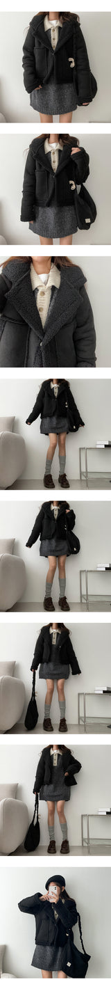 Chorring Wool Suede Hooded Mustang Jacket