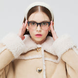 ハートボタンショートシャーリングジャケット / HEART BUTTON SHORT SHEARLING JACKET _ BEGIE