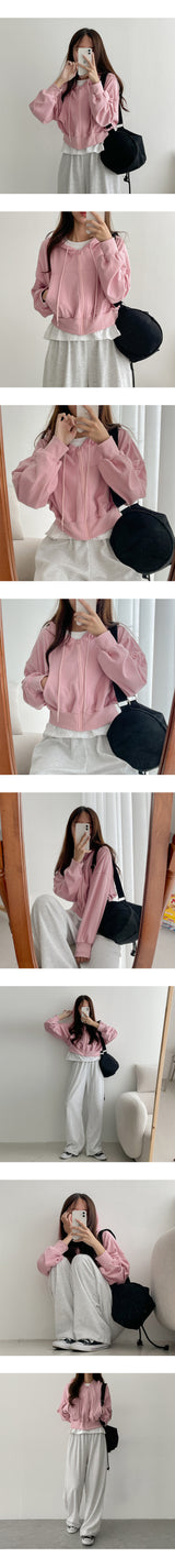 Nesmuji Cropped Hooded Zip-Up
