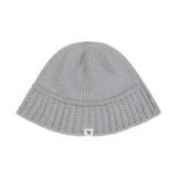 Monogram Label Wool Knit Bucket Hat Gray