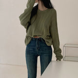 [Bellide made] Caramel Loose Fit Long Round Knitwear