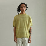 ボリュームラインハーフスリーブニット/VOLUME LINE HALF SLEEVE KNIT (OLIVE)