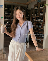 Hood Knit Short Sleeve Cardigan (4color)