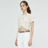 ツイストクロップトップ / TWIST CROP TOP (CREAM)