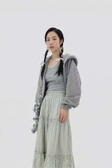 ピグメントフードジップアップ/Pigment hood zip-up (2color)