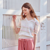 Vカラーサマーニット / V-Collar Summer Knit (IVORY)