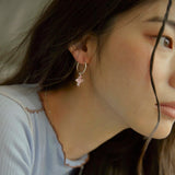 ピンクプルメリアフープピアス/PINK PLUMERIA HOOP EARRINGS
