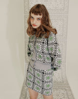 GRANNY SQUARE KNIT MINI SKIRT LIGHT GRAY (6691439050870)