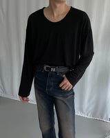 B747 Oversized fit U-neck Long-sleeved T-shirt (3 colors)