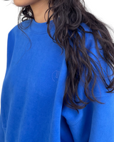 エンボスクロップドスウェット / Emboss Cropped Sweat-BLUE
