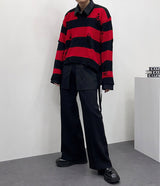 ストライプクロップドニット/SK Striped Cropped Knitwear (2 colors)