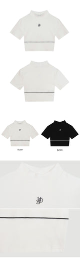 HIDE Piping Crop Top (1/2) (Black) (6570966876278)