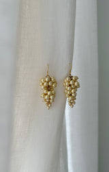 pearl grape earring - yellow