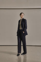 ウールツイルセットアップパンツ/WOOL TWILL SETUP PANTS_NAVY