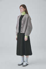 アルパカカーブスリーブカーディガン / Alpaca Curve Sleeve Cardigan [Brown]