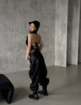 Block Soft Backless Sleeveless