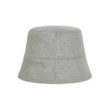 Stud Drop Over Fit Wool Bucket Hat Gray