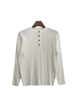 Button Placket Ribbed Knit Top (6684148334710)