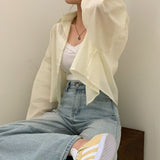 サンデールーズフィットクロップガーゼシャツ