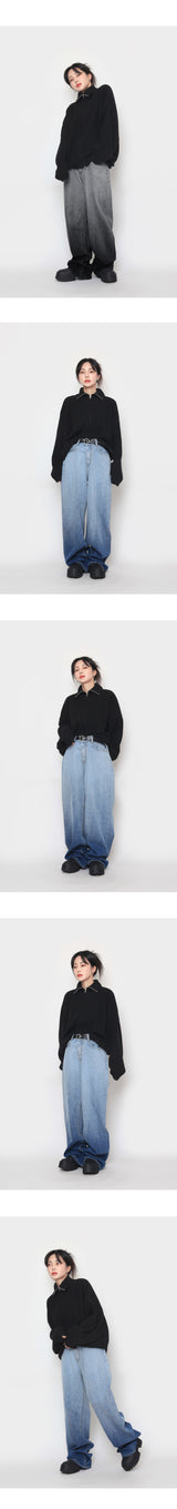 グラデーションワイドデニムパンツ / gradation wide denim pants