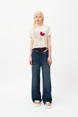 ウィッティバニートムボーイスケッチTシャツ / WITTY BUNNY TOMBOY SKETCH T-SHIRT [IVORY]