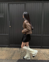 Tie pleated skirt