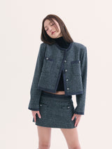 Leona tweed jacket CHARCOLE