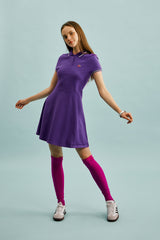 スモールチェリーフレアーピケドレス／SMALL CHERRY FLARED PIQUE DRESS [PURPLE]