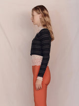 Cross Line Crop Knit (Black)