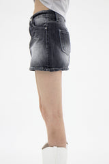 ローライズブラックブルースカート / low rise black blue skirt