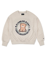 Women's Crop Little Bear Friends 3D Sweatshirt Oatmeal(FCD1TS202W)