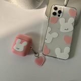 モチラビットハートキーリング / Mochi rabbit heart key ring