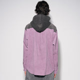 コーデュロイシャツ パーカー / corduroy shirt hoodie [purple]