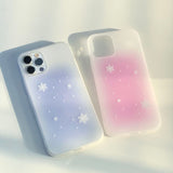 Pink - Snow Square Phone Case_matt