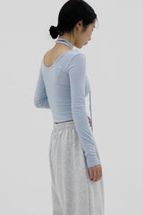 キャンディーネックスカーフTシャツ / Candy UN Neck Scarf T-Shirt (4color)