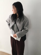 【ウール50】ミルコモヘアショートカラージャケット