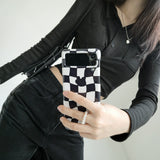 Checkerboard Black Zflip Case (6674540068982)