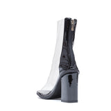 PVC オープントーブロックヒール(Black)