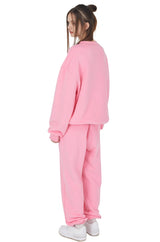 [IPT007-5] CIRCLE GLITTER LOGO JOGGER PANTS PINK
