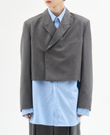 ルシッドクロップラップブレザー / [自主製作] Lucid crop wrap blazer (2 color)
