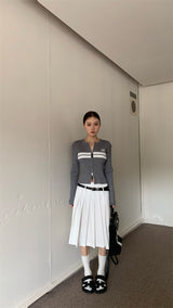 double zip knit cardigan