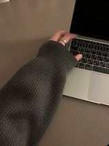 チップハチカラージップアップニットウェア / Chip Hachi Collar Zip-Up Knitwear (5 colors)