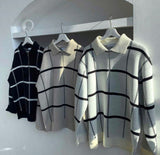 LMN Saint Checkered Semi Zip-Up Knitwear (3 colors)