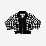 Monet Hound Checked Fur Jacket