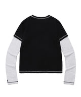 W レイヤード オリジンズ LS Tシャツ ブラック(CV2ESFT554A)