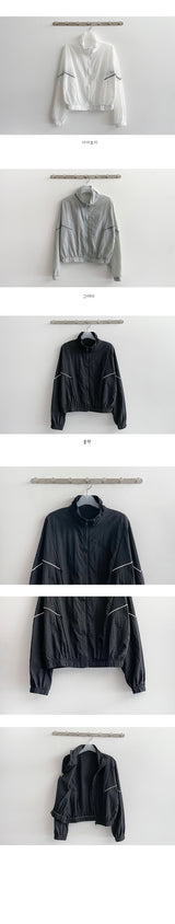 Lekping file nylon zip-up jumper