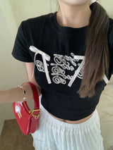 リボンレタリングTシャツ